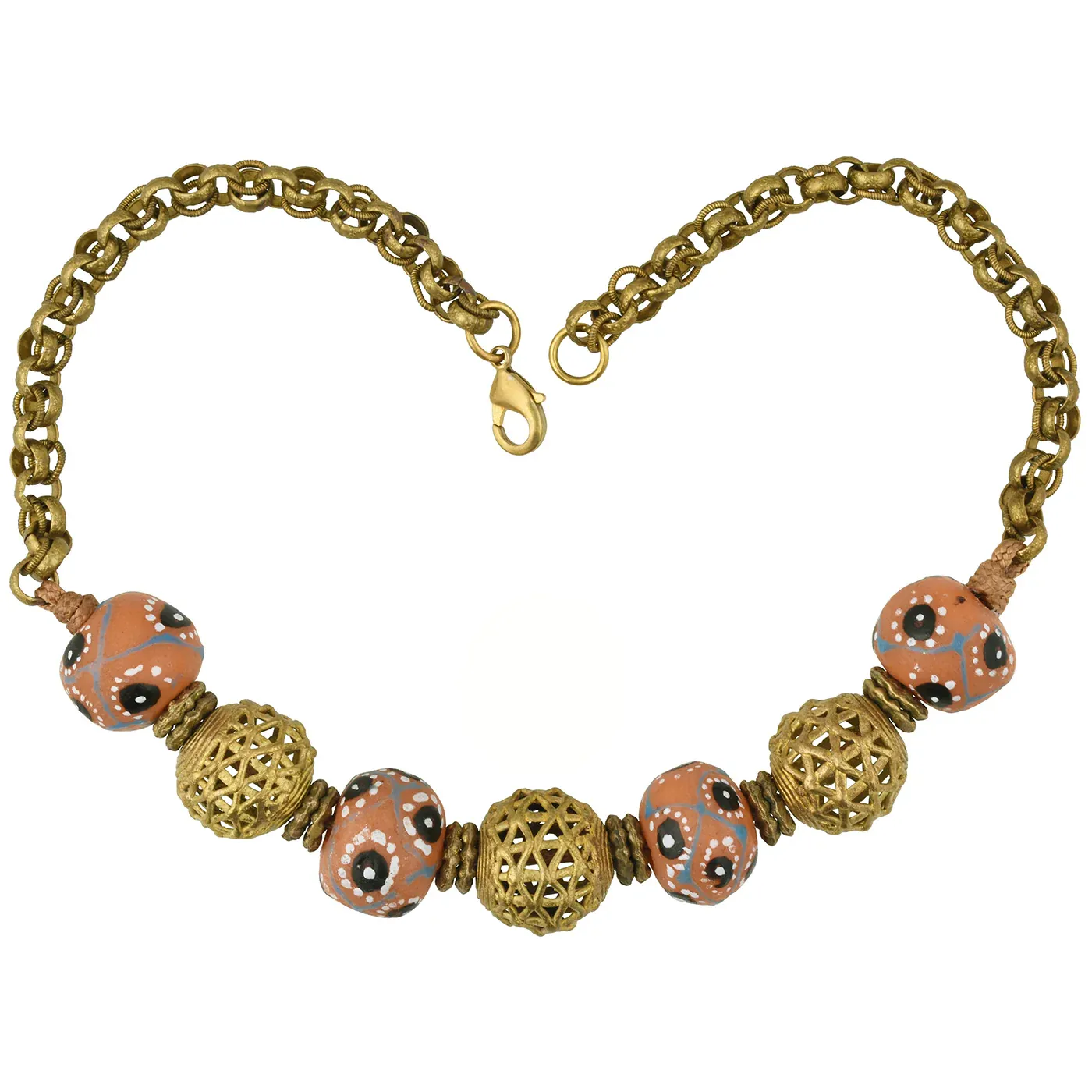 Handmade African Trade Beads Necklace