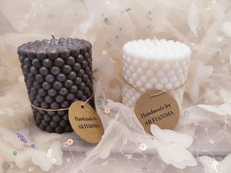 Zestaw świec ozdobnych "Kawa z mlekiem" kuleczki.