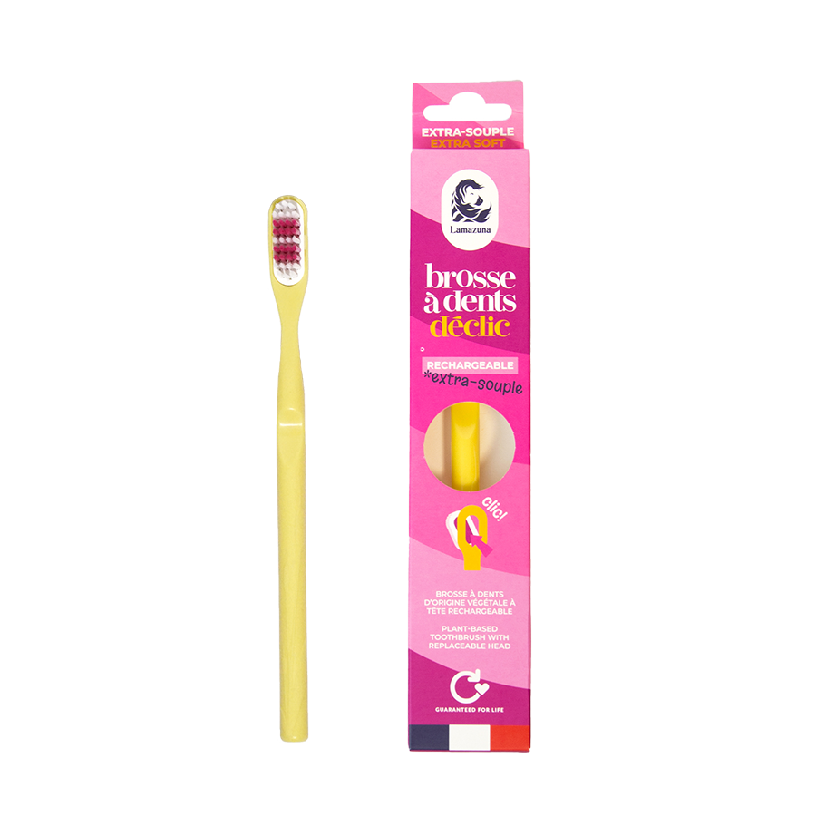 LZA Extra Soft Toothbrush - Déclic - Mimosa Yellow - Per Stu