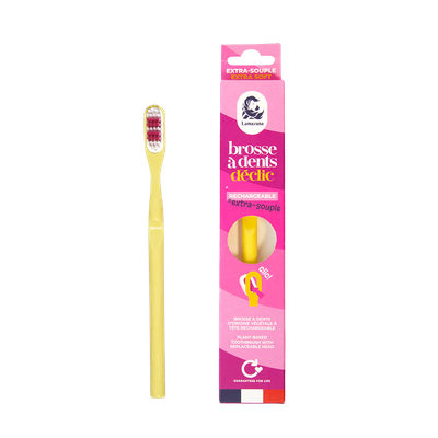 Lamazuna Extra Soft Toothbrush - Déclic - Mimosa Yellow - Per Stu