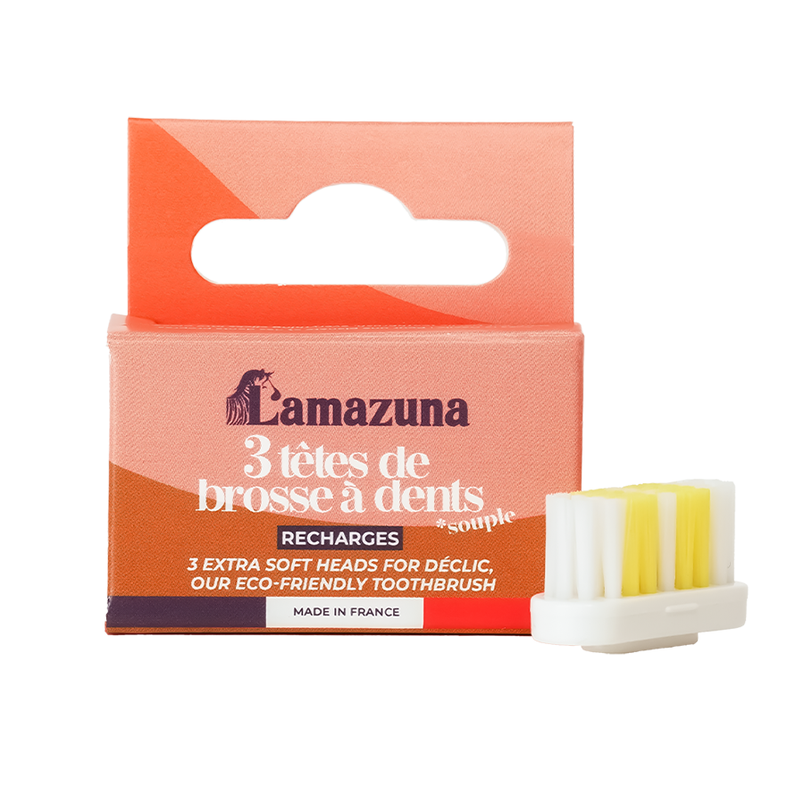 LZA Set of 3 Soft toothbrush heads - Déclic - Per Set