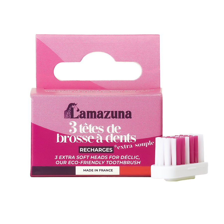 LZA Set of 3 Extra soft toothbrush heads - Déclic - Per Set