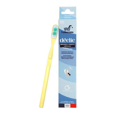Lamazuna Medium Toothbrush - Déclic - Mimosa Yellow