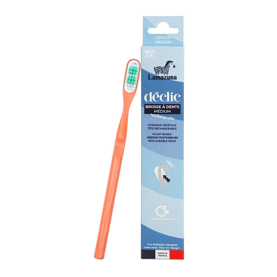 Lamazuna Medium Toothbrush - Déclic - Coral