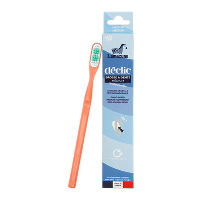 Lamazuna Medium Toothbrush - Déclic - Coral
