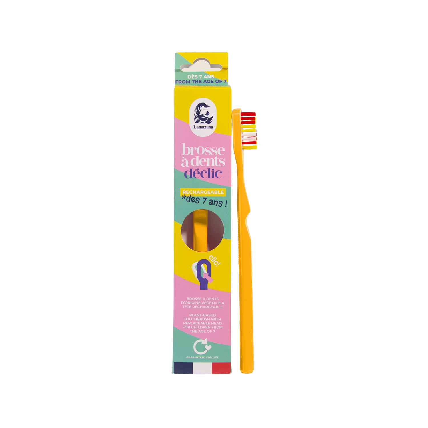 LZA Junior 7+ toothbrush - Déclic - Yellow