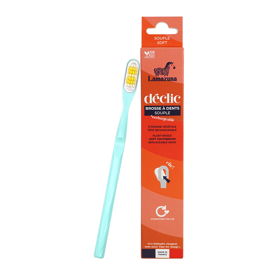 Lamazuna Soft Toothbrush - Déclic - Water Green