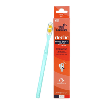 Lamazuna Soft Toothbrush - Déclic - Water Green