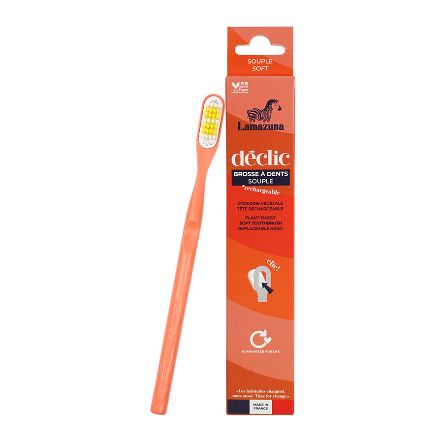 Lamazuna Soft Toothbrush - Déclic - Coral