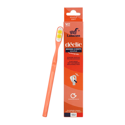 Lamazuna Soft Toothbrush - Déclic - Coral