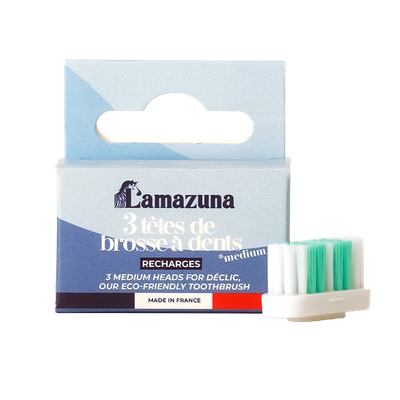 Lamazuna Set of 3 toothbrush heads Medium - Déclic - Per Set