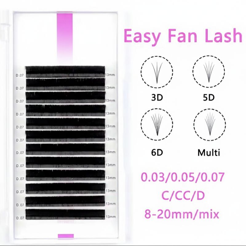 Pro-Made Fans (3D to 6D, 0.07, D Curl, 8–14mm)