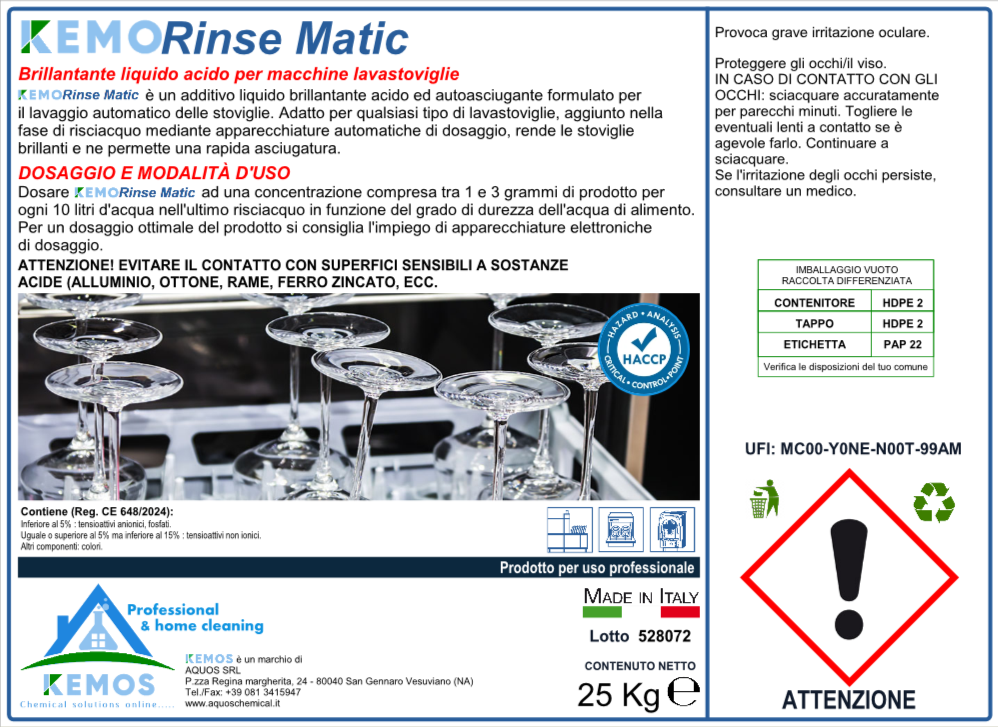 KEMORINSE MATIC Kg 25