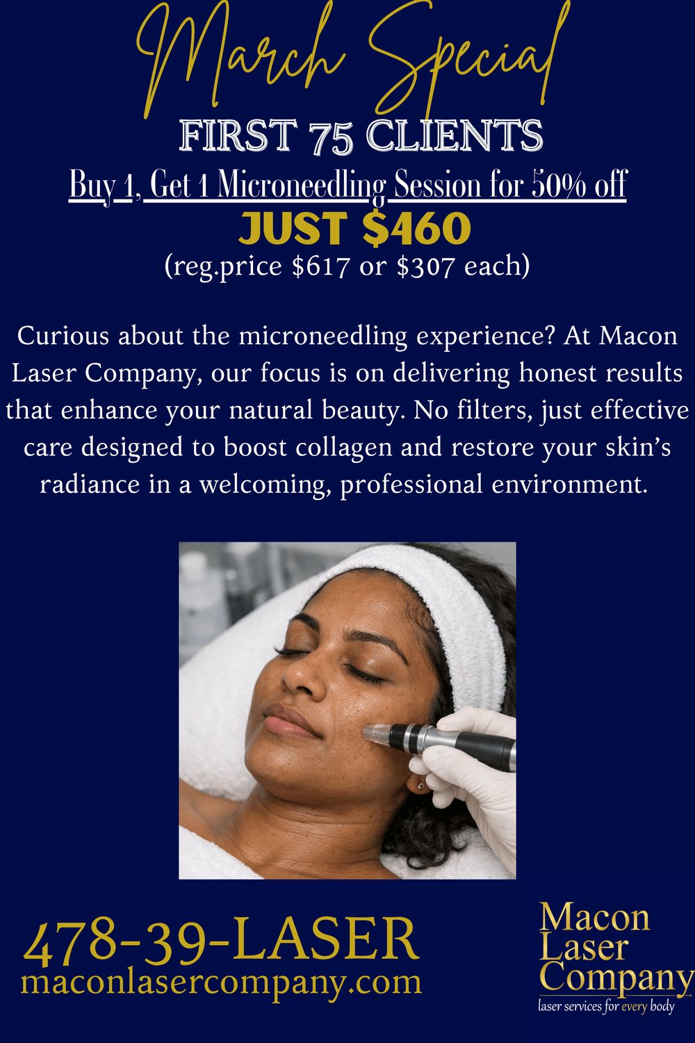 Buy 1, Get 1- Microneedling Session for 50% off Buy 1, Get 1- Microneedling Session for 50% off