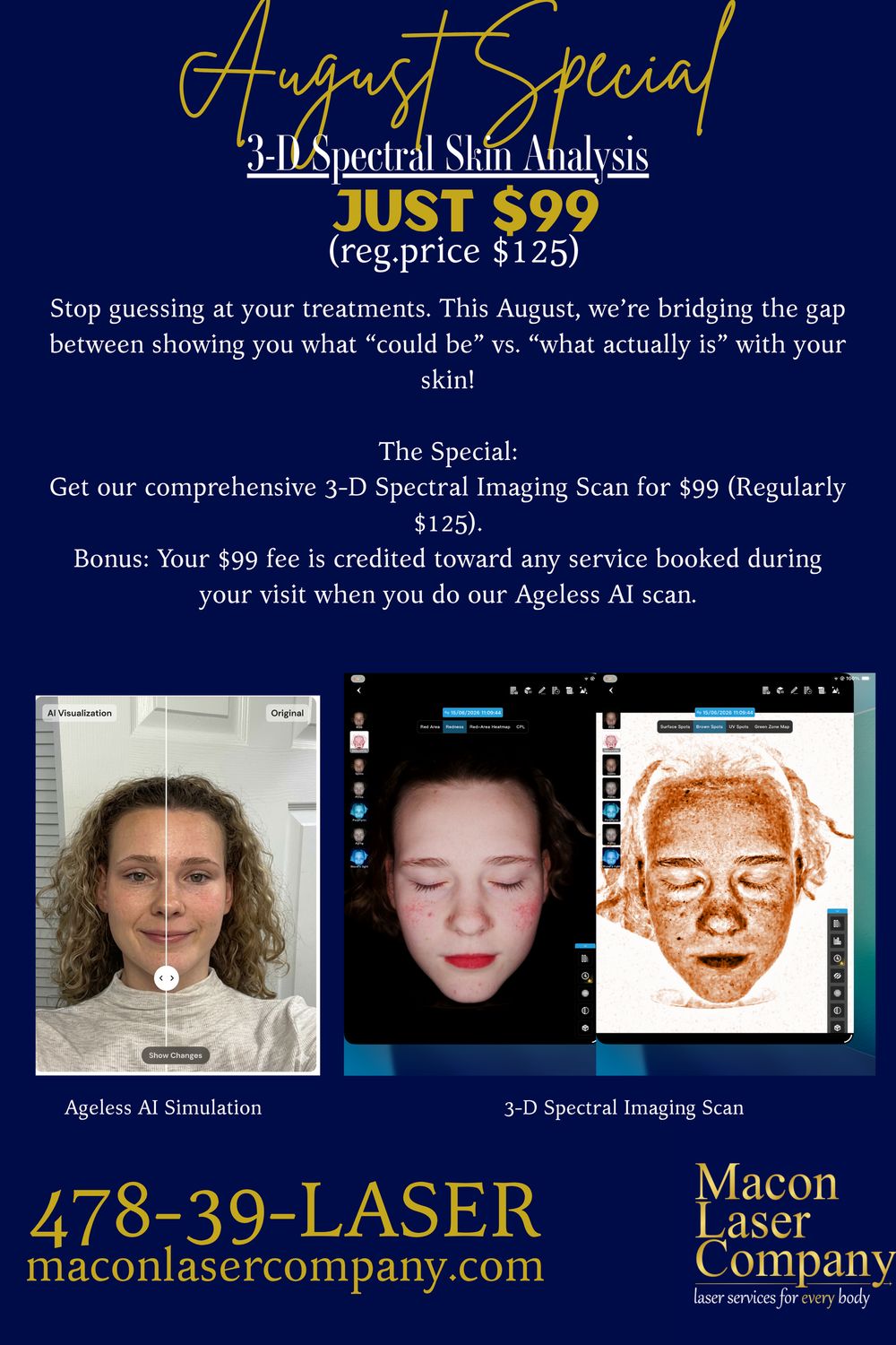 August Special-Get our comprehensive 3-D Spectral Imaging Scan for $99 (Regularly $125) August Special-Get our comprehensive 3-D Spectral Imaging Scan for $99 (Regularly $125)
