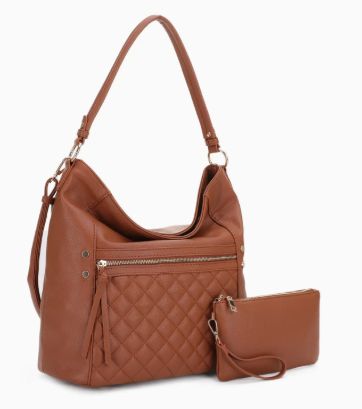 2-N-1 Quilted Frt Pkt Hobo