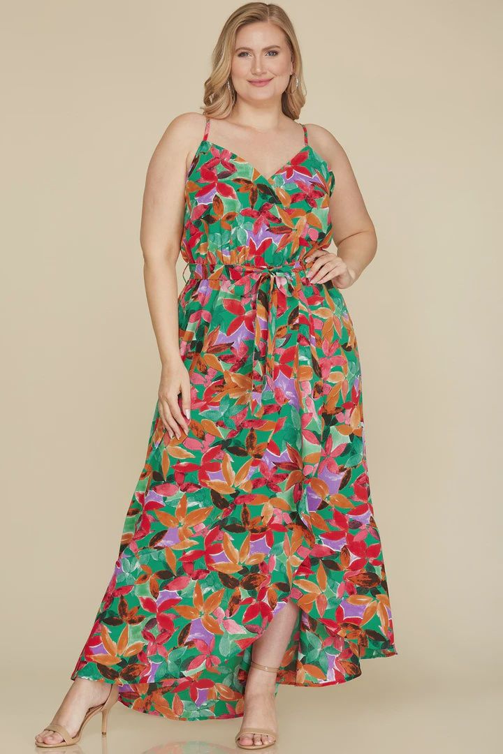Jade Gn Print Wrap Dress