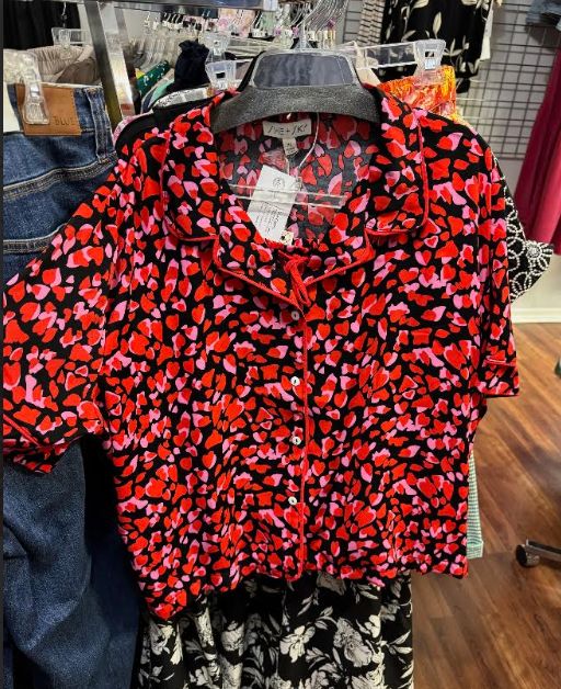 Blk/Pink Hearts Pajama Set XL