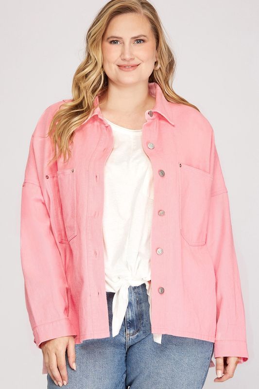 Pink LS Woven Jkt