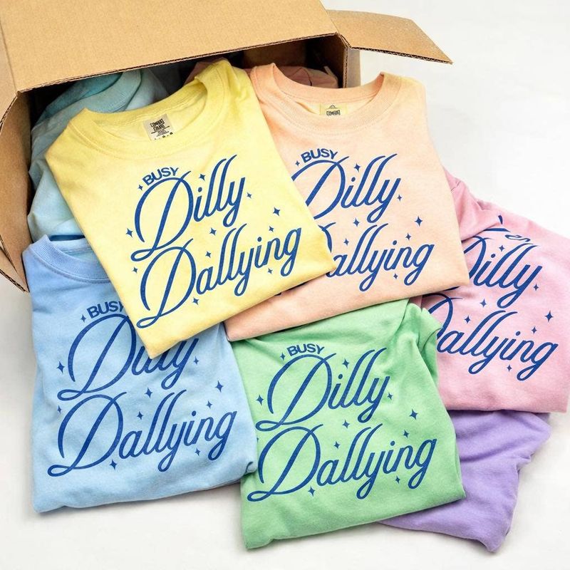 Busy Dilly Dallying Comfort Colors T-Shirt: Peach