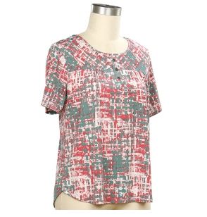Black &amp; Red SS Patch Top