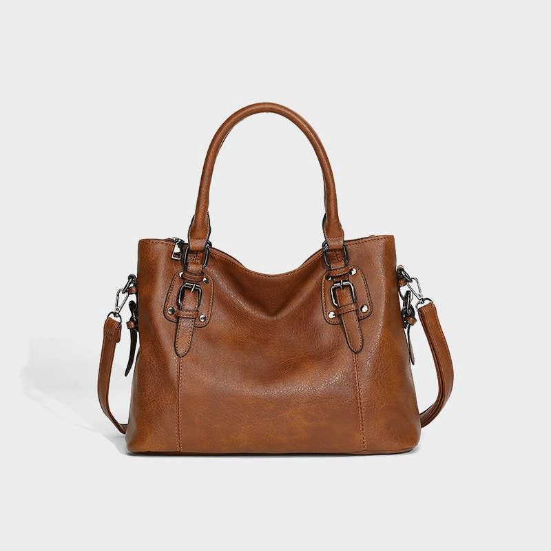 Brown Solid Color Minimalist Single Shoulder Crossbody