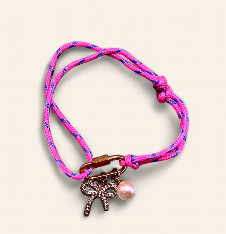 18k Gold Pvd Hot Pink Charm Bracelet
