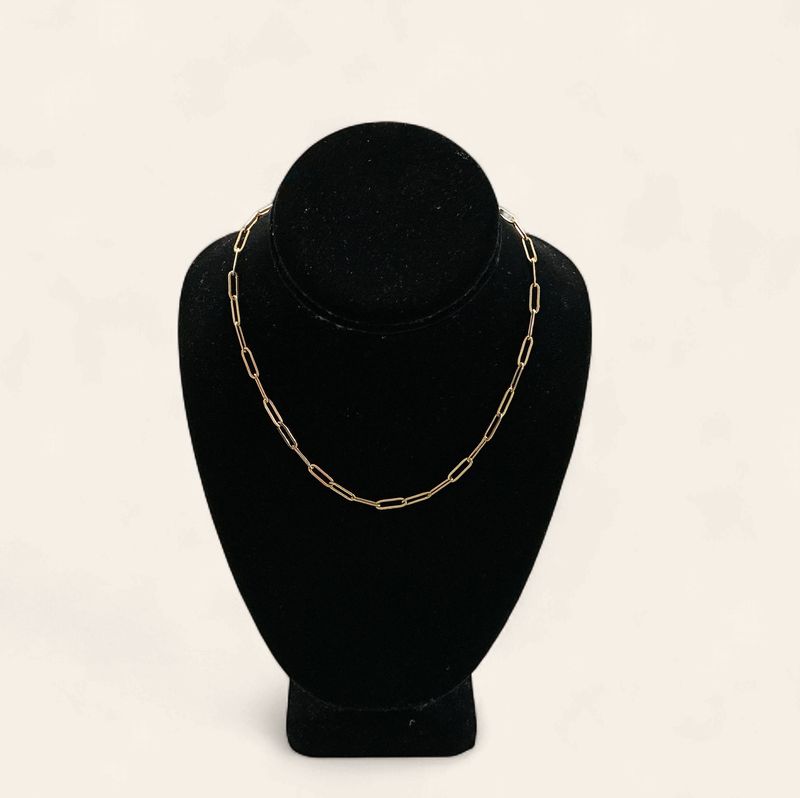 18k gold PVD Stainless Steel Paperclip Chain Necklace