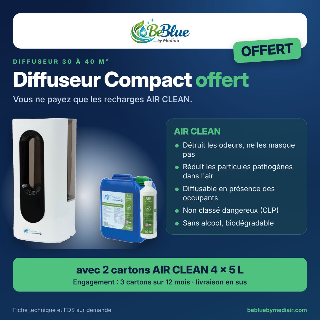 Diffuseur Compact OFFERT – avec 2 cartons AIR CLEAN 4 × 5 L