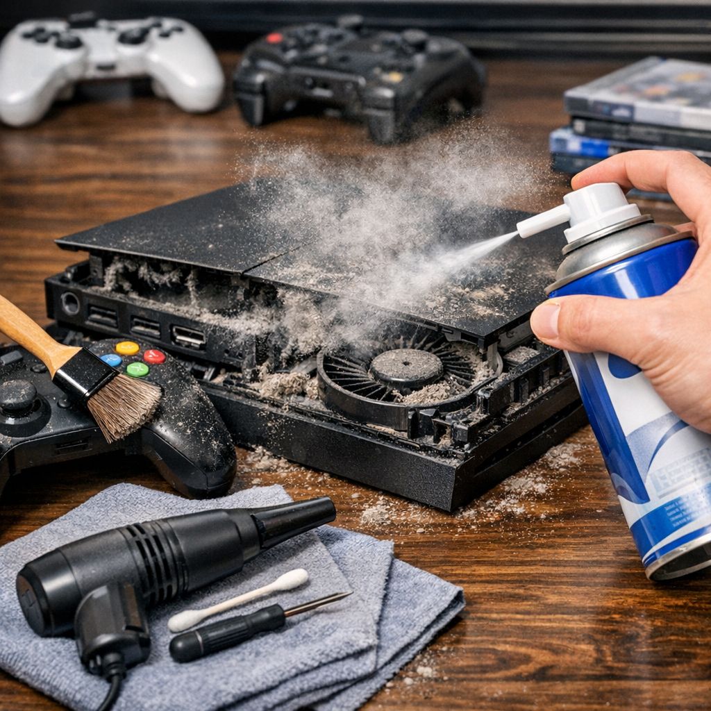 Nettoyage à air comprimé console
