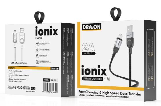 Câble USB vers Lightning (ionix) (1 m) - Noir