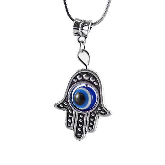 Hamsa hand evil eye necklace
