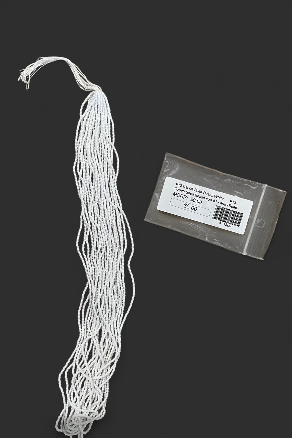 #13 Czech Seed Beads White