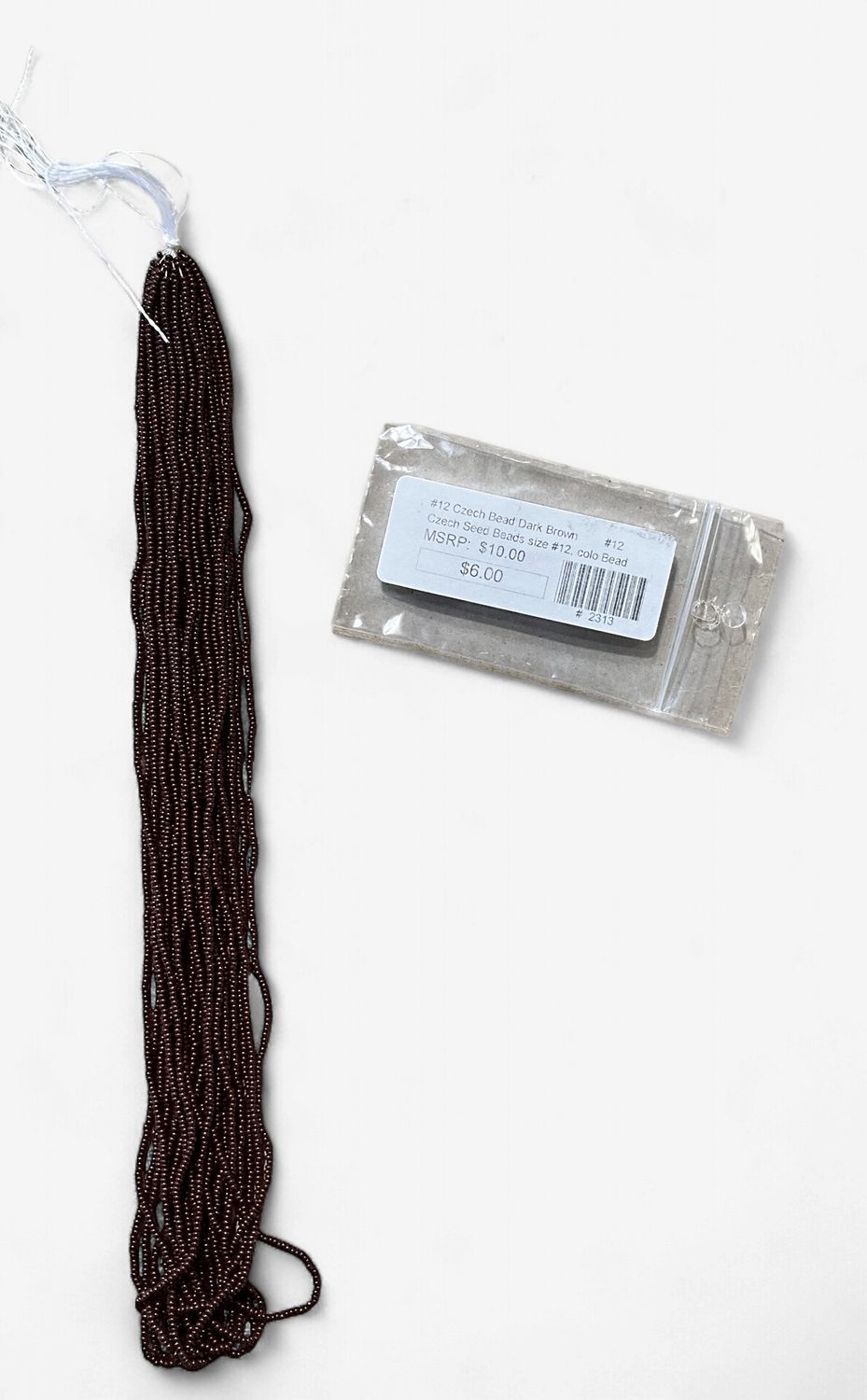 #12 Czech Beads Dark Brown