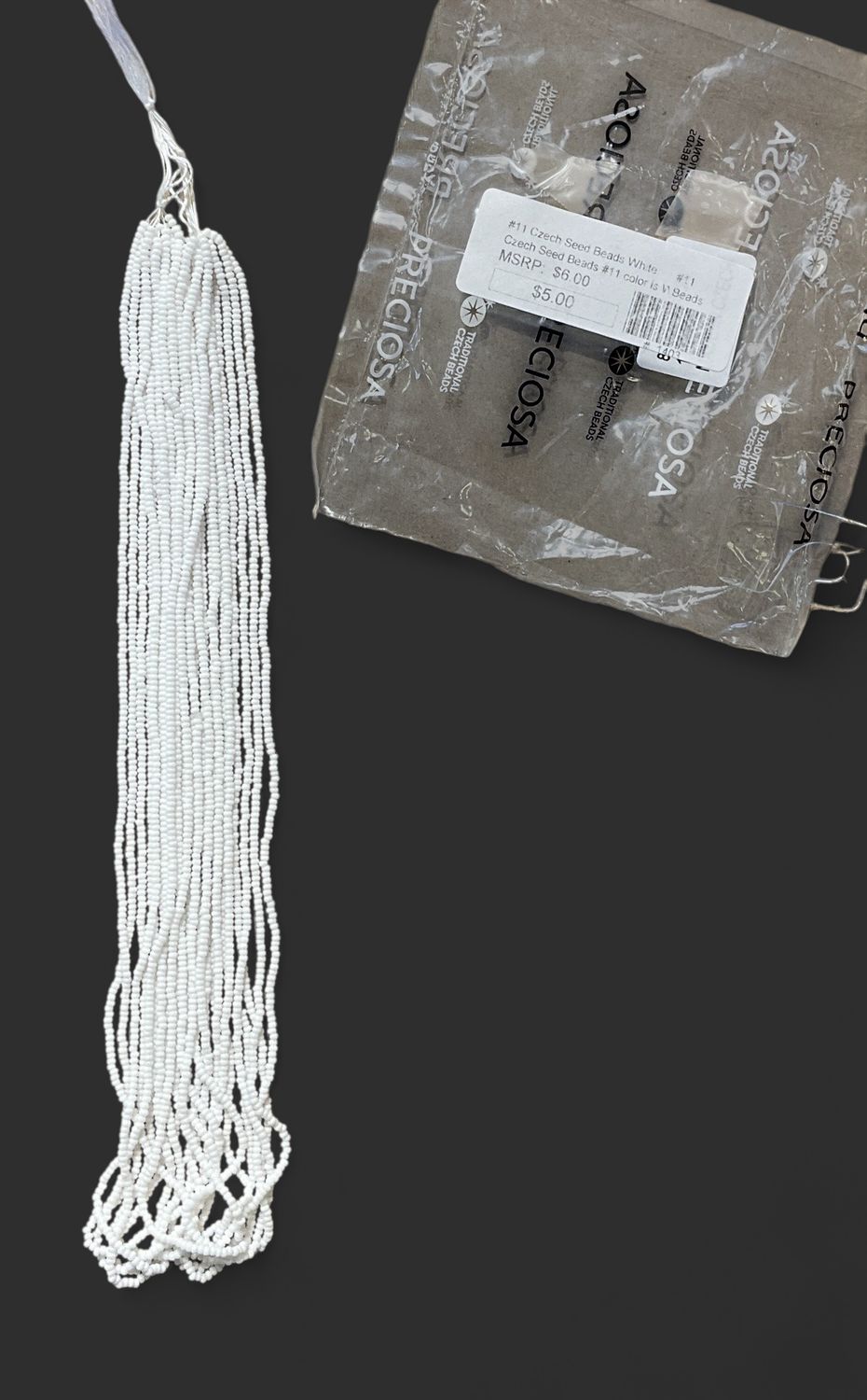 #11 Czech Seed Beads White