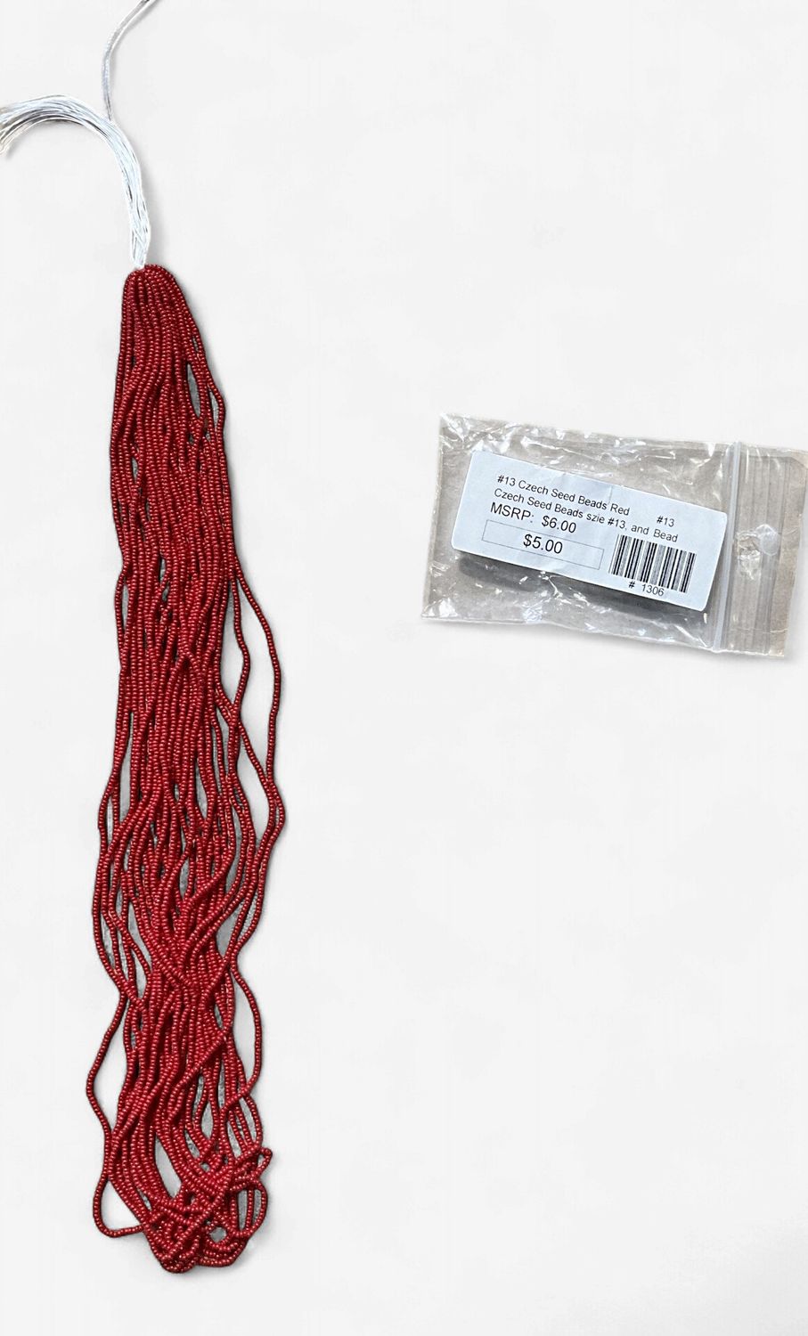 #13 Czech Seed Beads Red