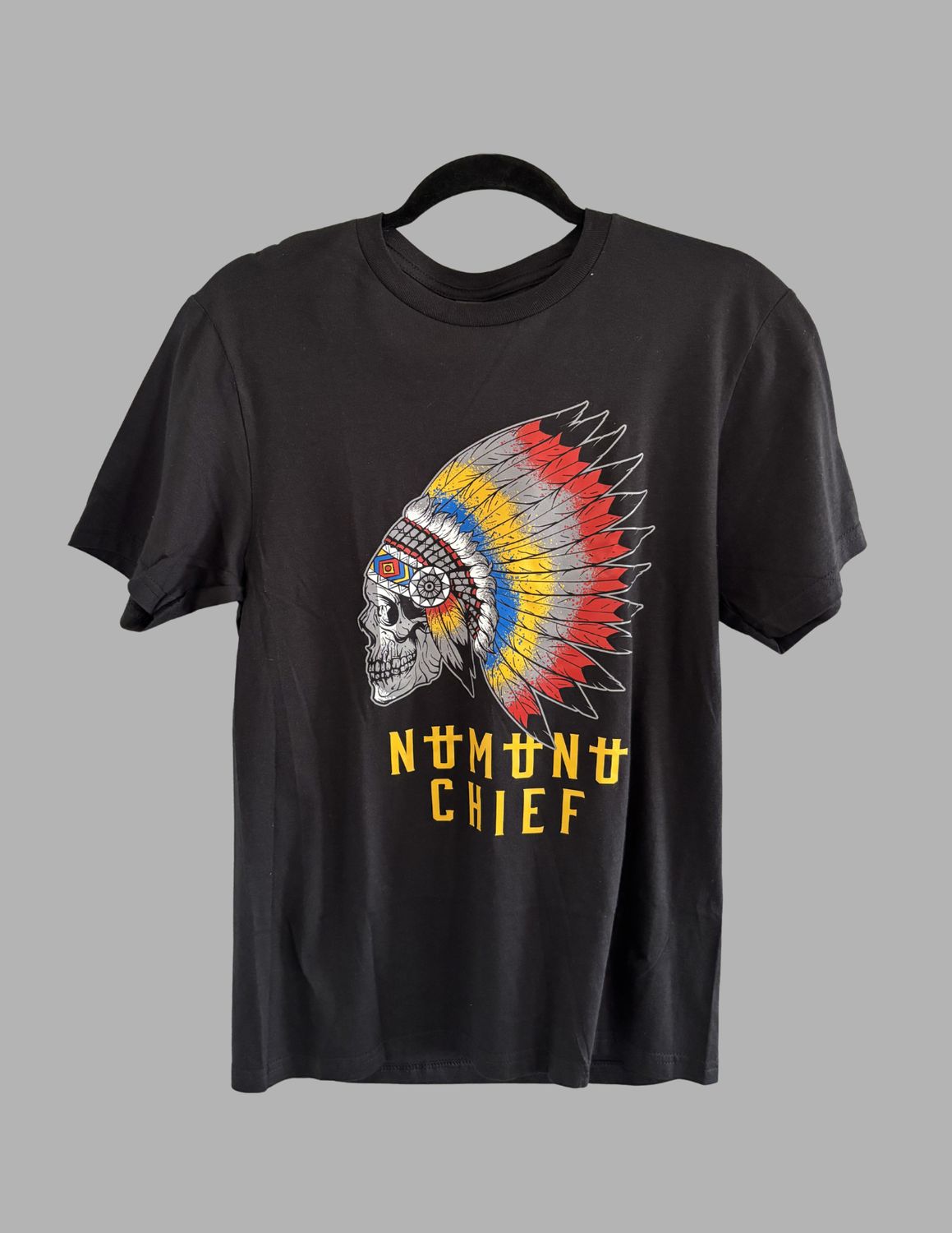C.N. Skull War Bonnet Numunu Chief Shirt, Size: Small