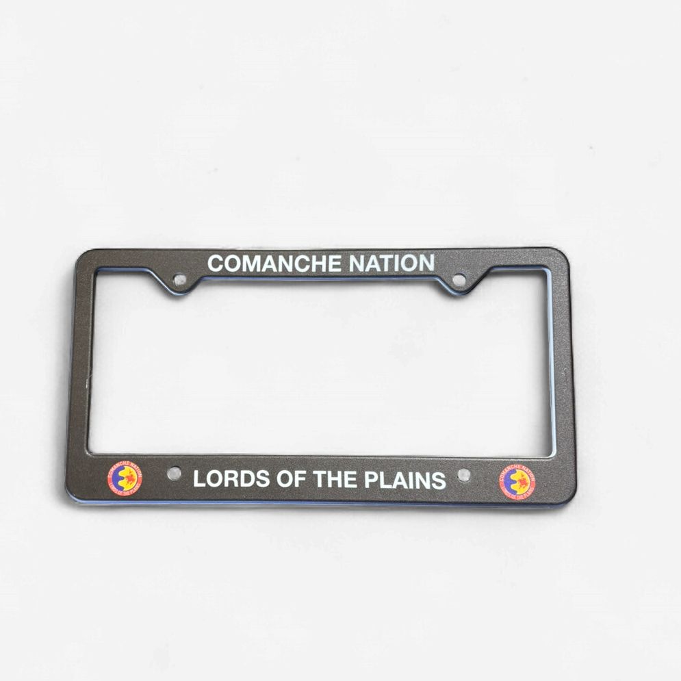 Comanche Nation Car Tag Cover, Color: Black