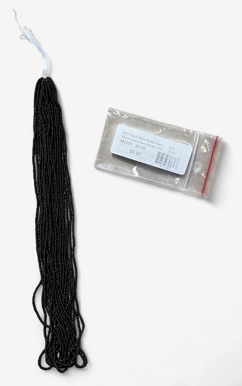 #12 Czech Seed Beads Black