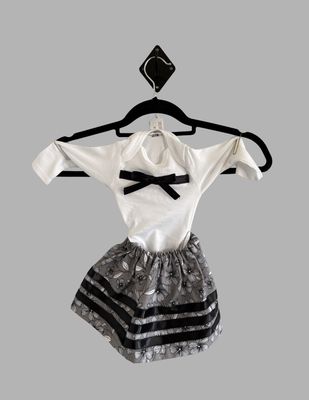 Black/White Ribbon Skirt 3mos