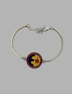 Comanche Nation Silver Logo Bracelet