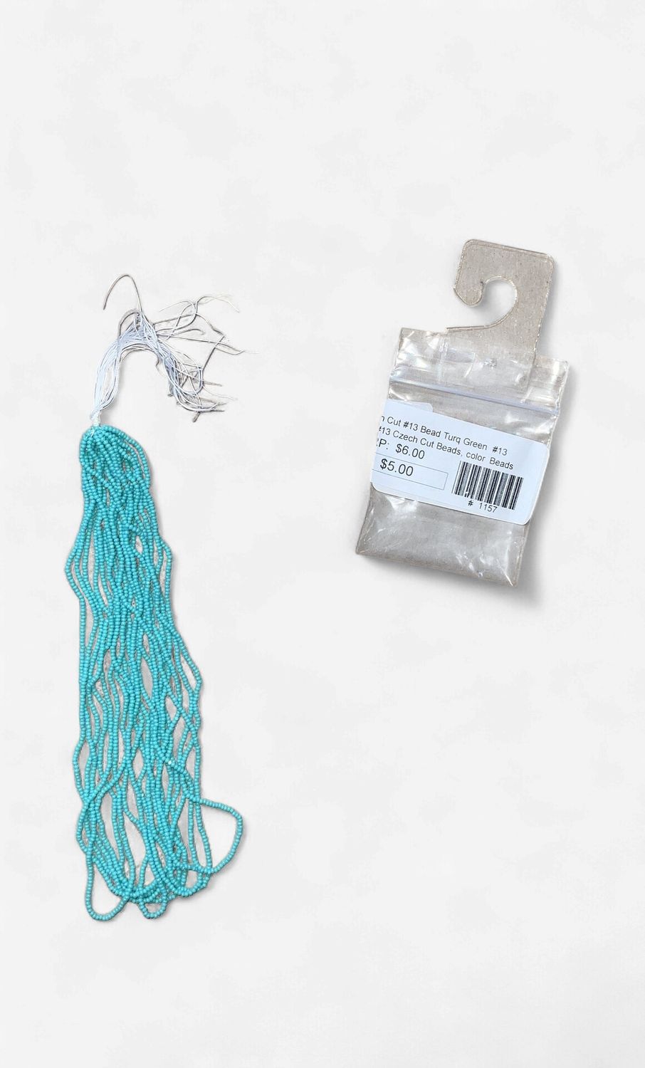 Czech Cut #13 Bead Turq Green