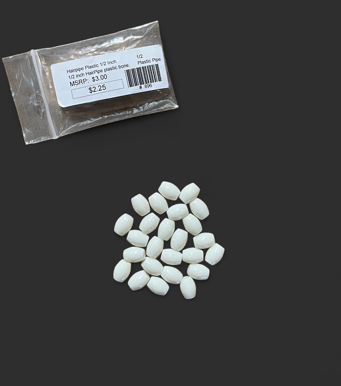 Hairpipe Plastic 1/2 Inch