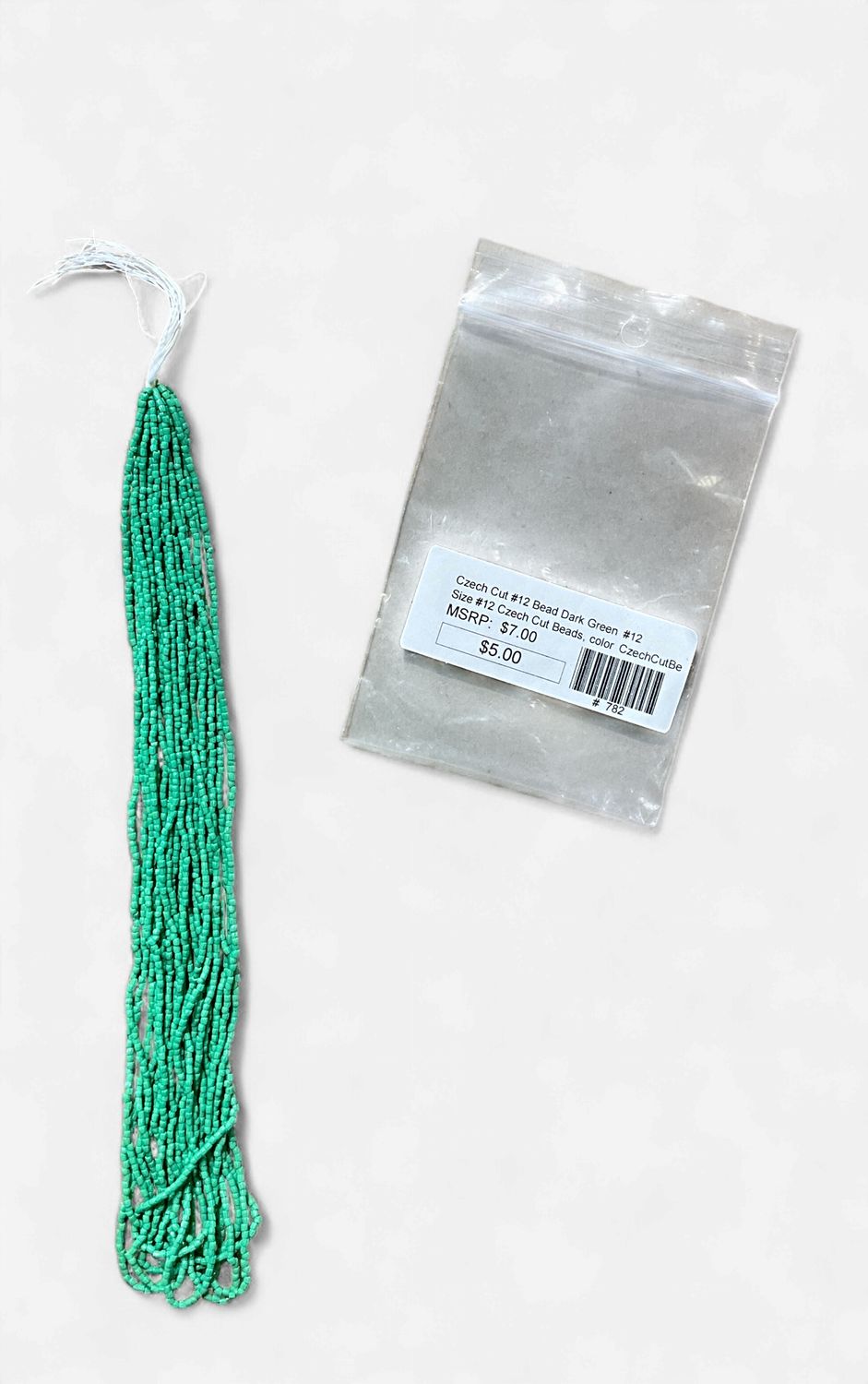 Czech Cut #12 Bead Dark Green-2