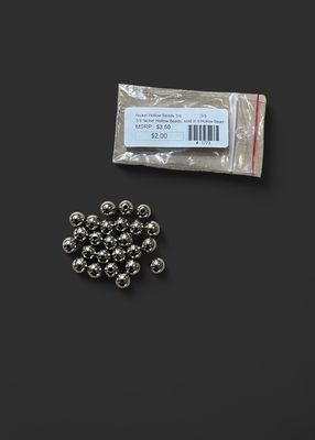 Nickel Hollow Beads 3/8