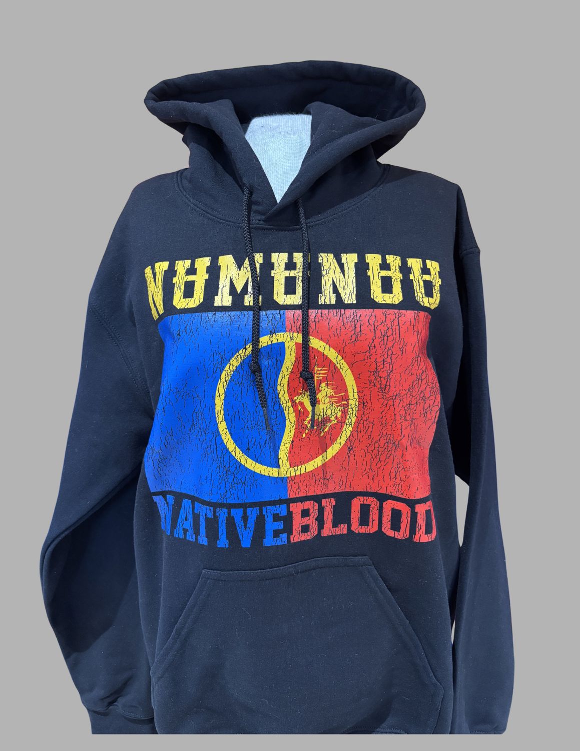 NUMUNUU\Native Blood Hoodie, Color: Black, Size: Small