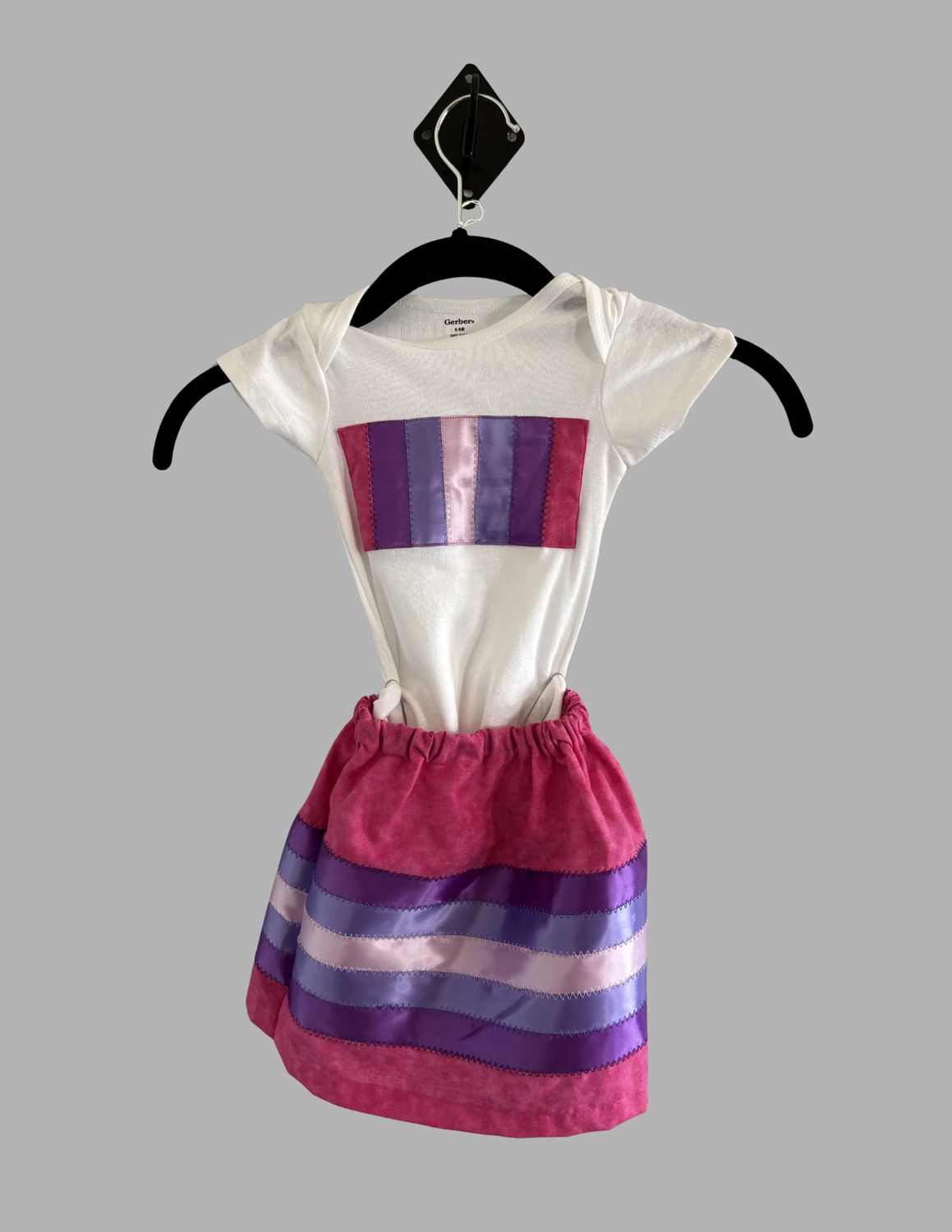 Purple/pink Onesie Ribbon Skirt