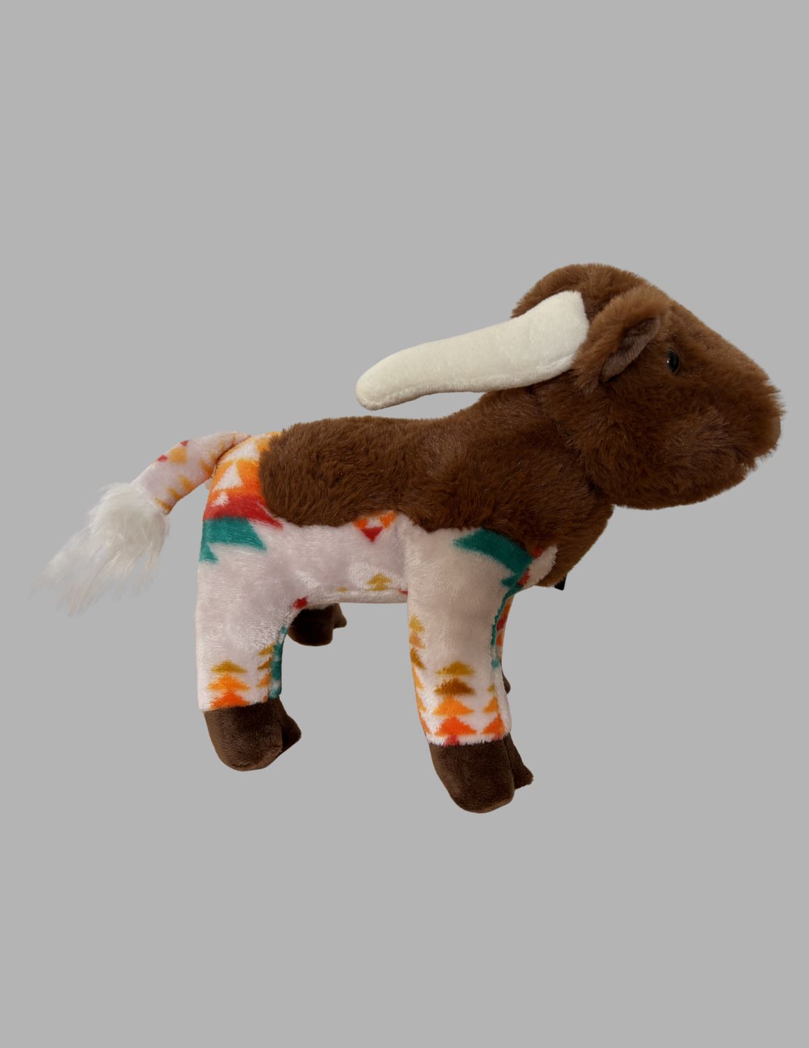 Fleece Stuffed LongHorn, Color: White