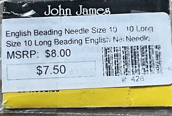 English Beading Needle Size 10