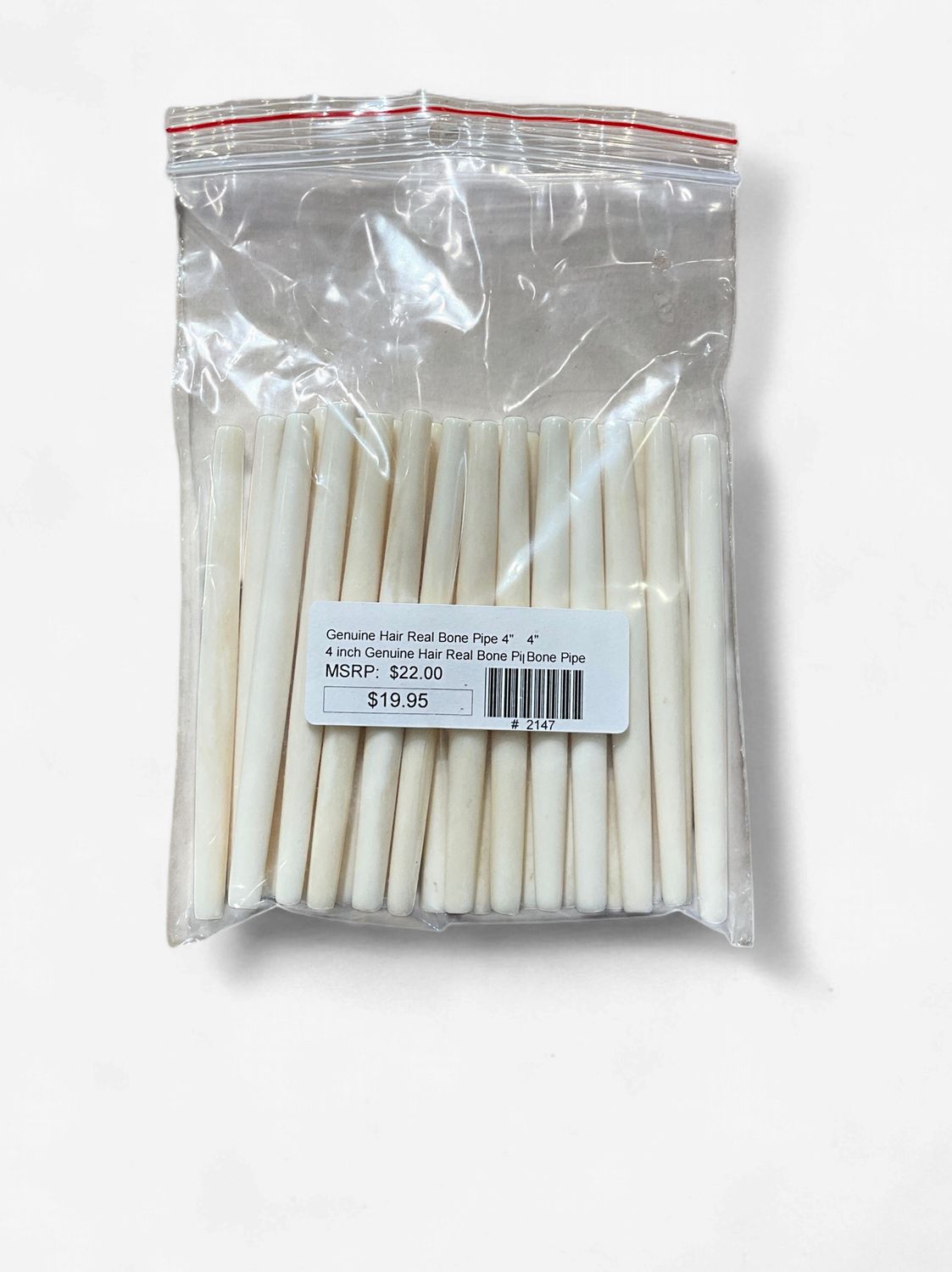 Genuine Hair Real Bone Pipe 4"